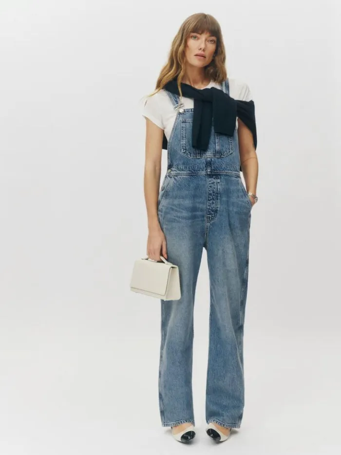 Clothing The Reformation River Relaxed Denim Overalls Galway