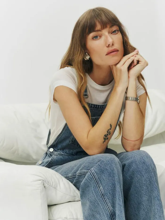 Clothing The Reformation River Relaxed Denim Overalls Galway
