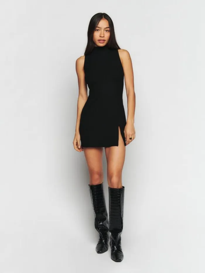 Clothing The Reformation Skylar Knit Dress Black