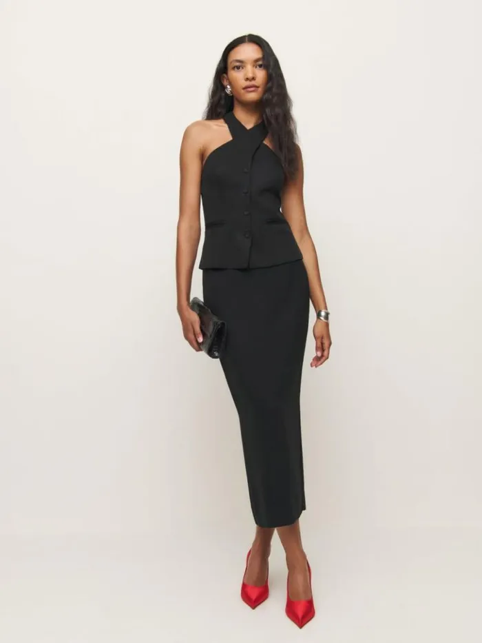 Clothing The Reformation Tate Top Black