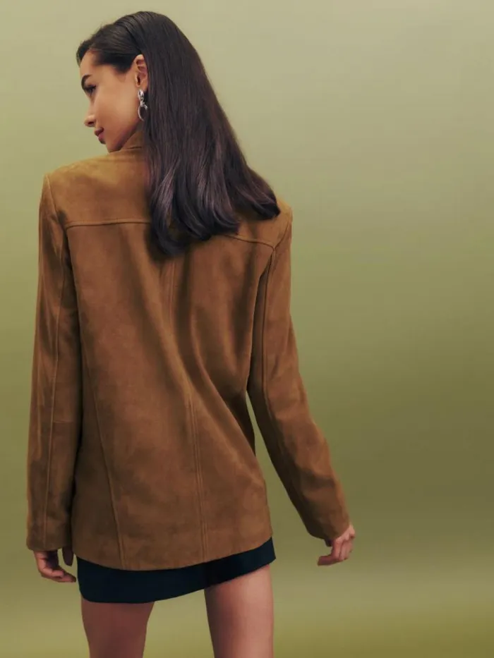 Clothing The Reformation Veda Lincoln Suede Shirt Jacket Topanga Canyon