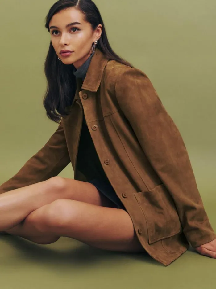 Clothing The Reformation Veda Lincoln Suede Shirt Jacket Topanga Canyon