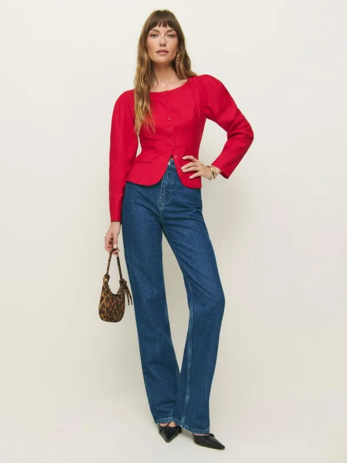 Clothing The Reformation Wilder High Rise Wide Leg Jeans Cleary