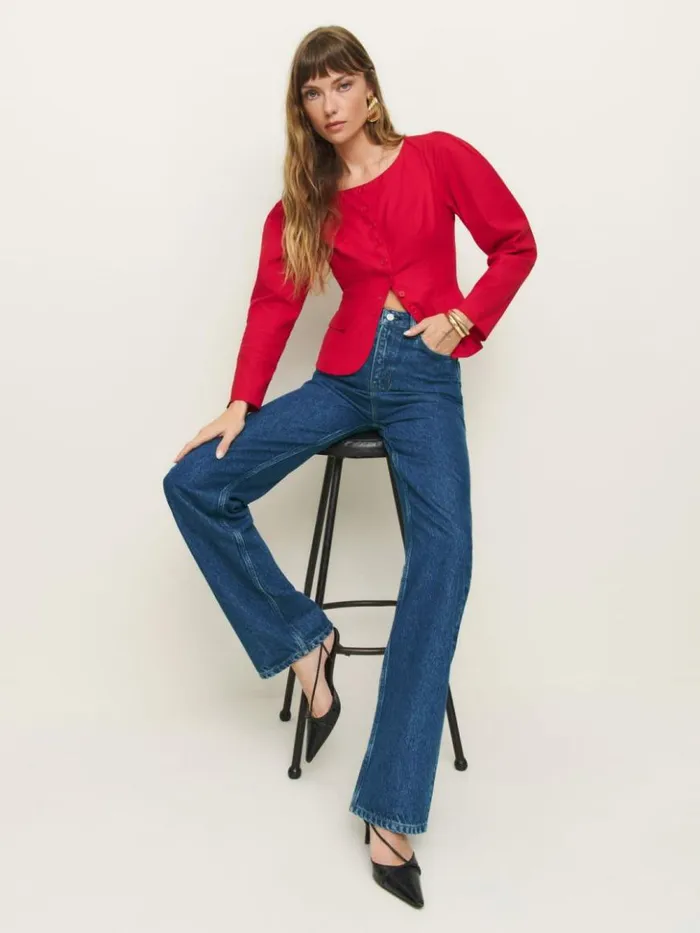 Clothing The Reformation Wilder High Rise Wide Leg Jeans Cleary
