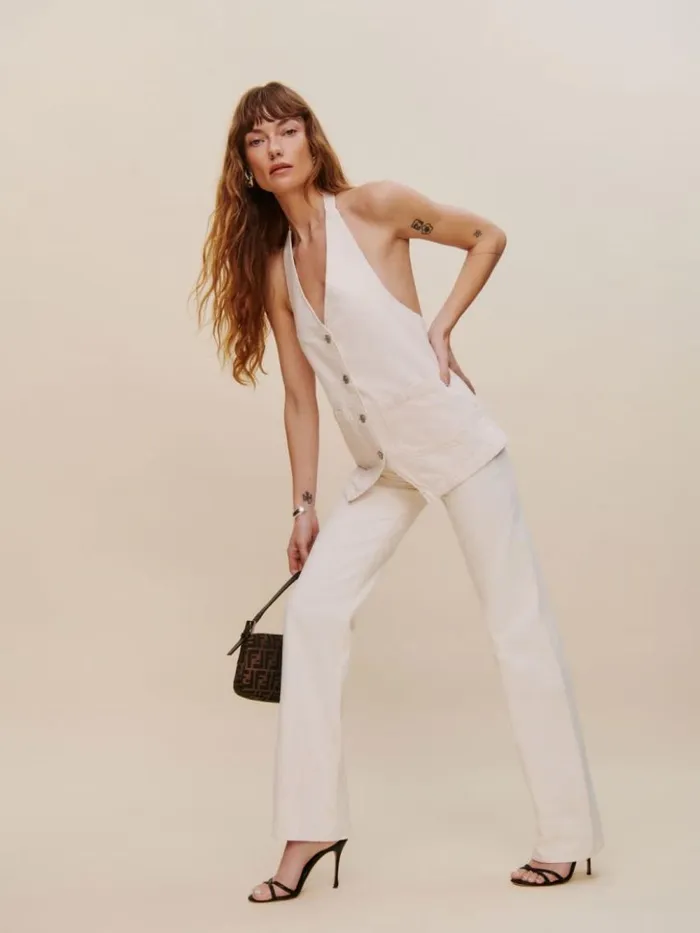 Clothing The Reformation Wilder High Rise Wide Leg Jeans Fior Di Latte