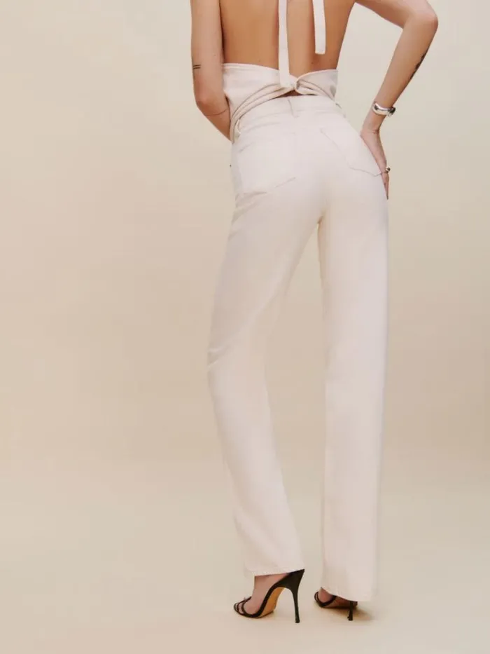 Clothing The Reformation Wilder High Rise Wide Leg Jeans Fior Di Latte