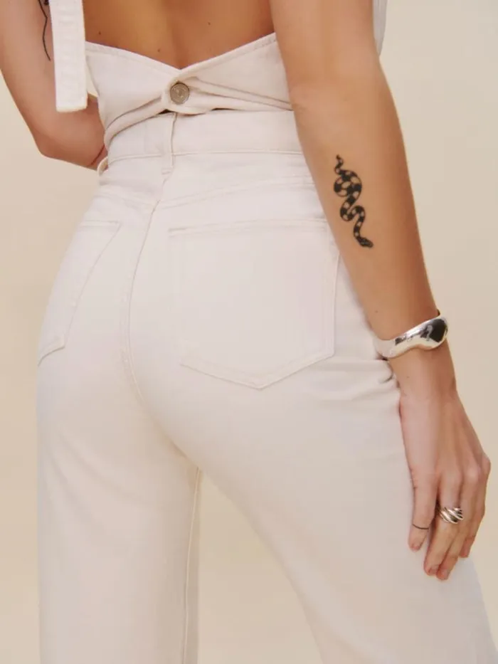 Clothing The Reformation Wilder High Rise Wide Leg Jeans Fior Di Latte