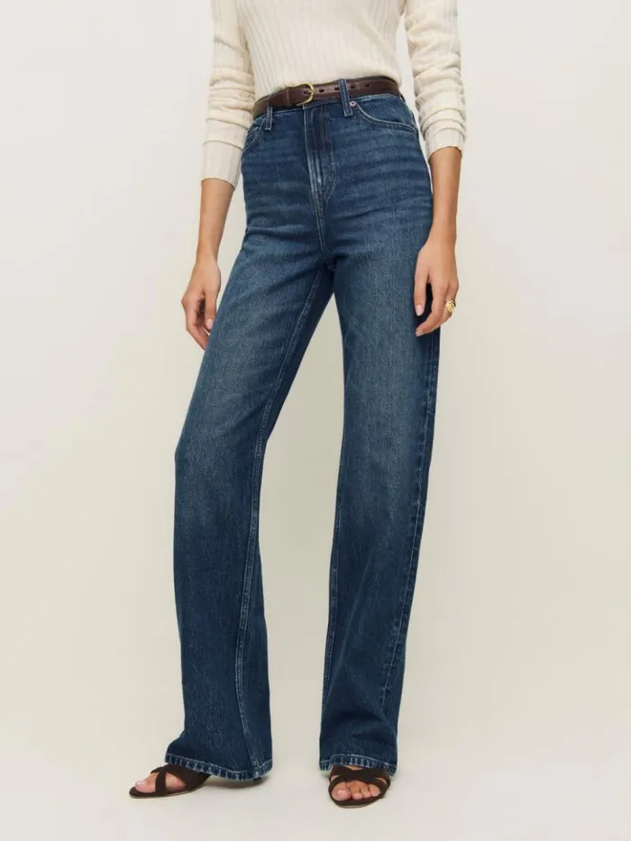 Clothing The Reformation Wilder Stretch High Rise Wide Leg Jeans Mellusine