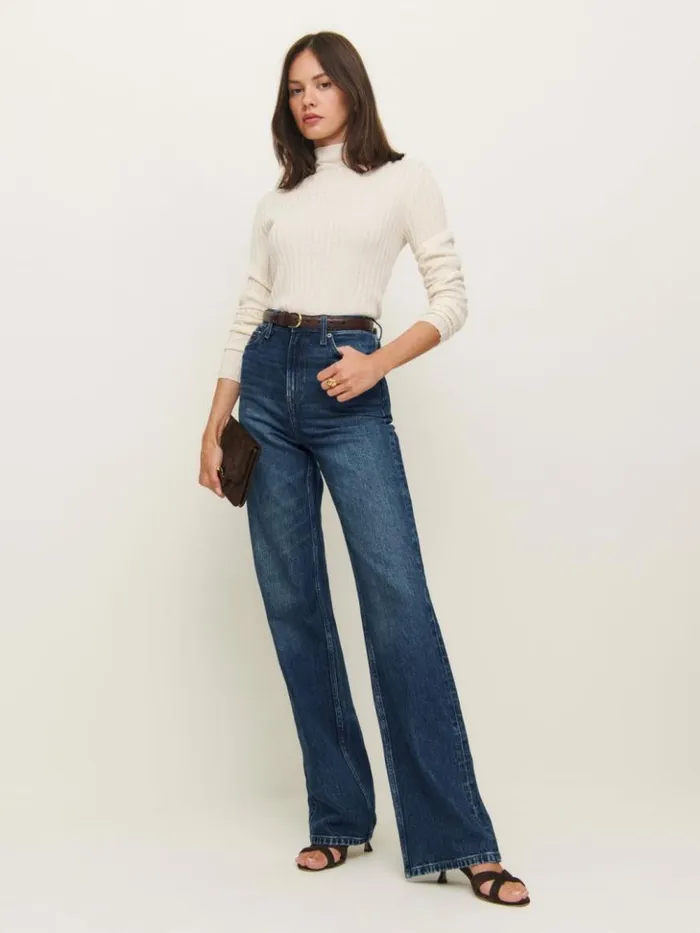 Clothing The Reformation Wilder Stretch High Rise Wide Leg Jeans Mellusine