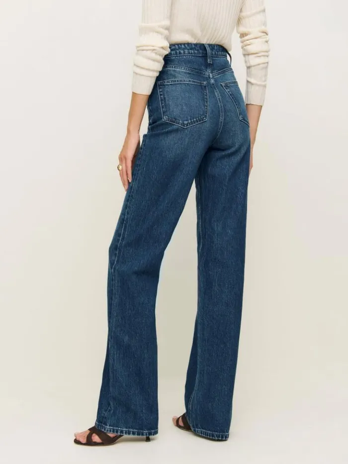 Clothing The Reformation Wilder Stretch High Rise Wide Leg Jeans Mellusine