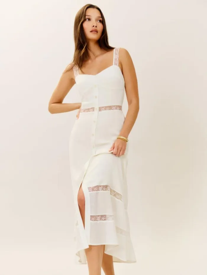 Clothing The Reformation Wynton Dress Ivory