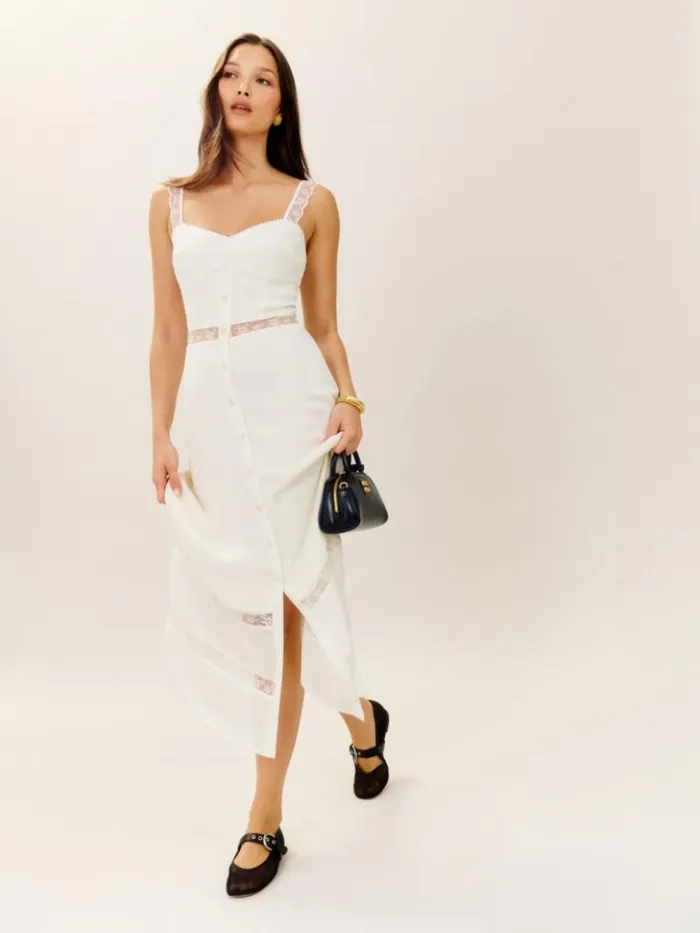 Clothing The Reformation Wynton Dress Ivory
