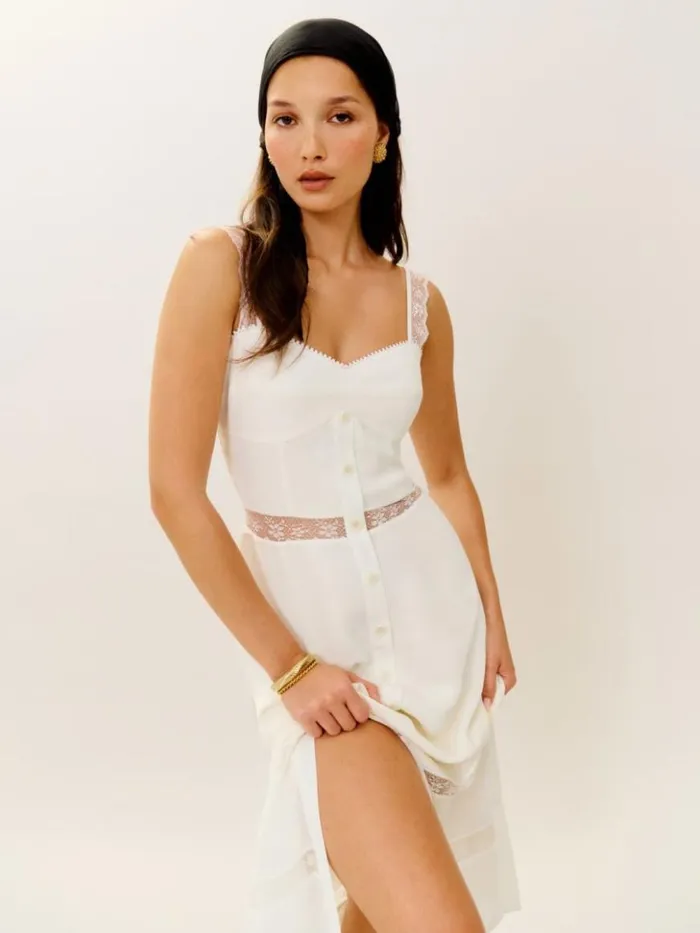Clothing The Reformation Wynton Dress Ivory