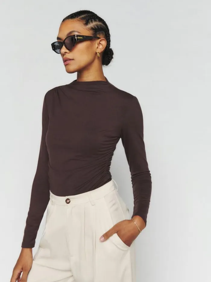 Clothing The Reformation Zylah Knit Top Mole