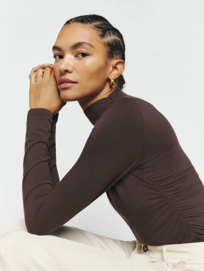 Clothing The Reformation Zylah Knit Top Mole