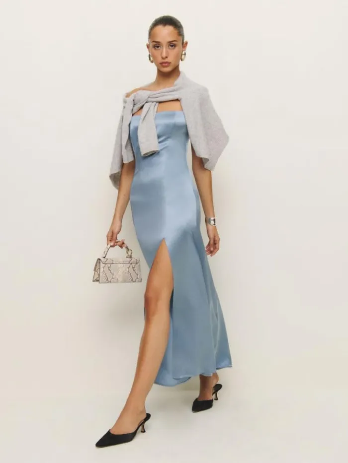 ClothingWeddings The Reformation Melina Silk Dress Teardrop