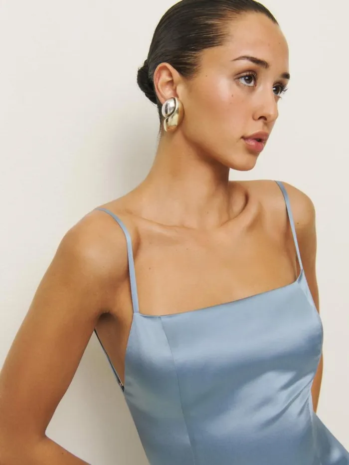 ClothingWeddings The Reformation Melina Silk Dress Teardrop