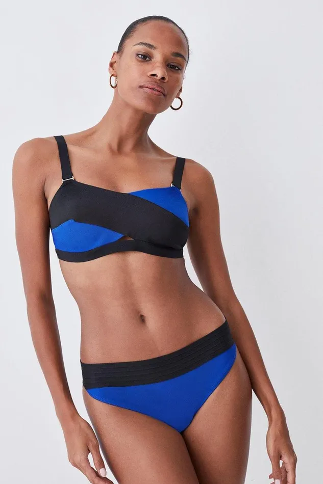 CoOrds Women Karen Millen Bandage Colour Block Set Cobalt