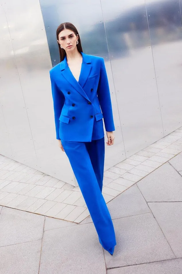 Coats and Jackets Women Karen Millen Clean Tailored Double Breasted Blazer Cobalt Coats and Jackets Women Karen Millen Clean Tailored Double Breasted Blazer Cobalt
