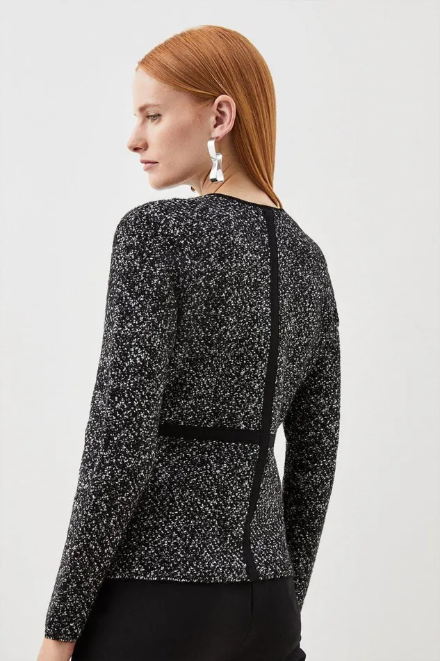 Coats and Jackets Women Karen Millen Tweed Knit Jacket Mono