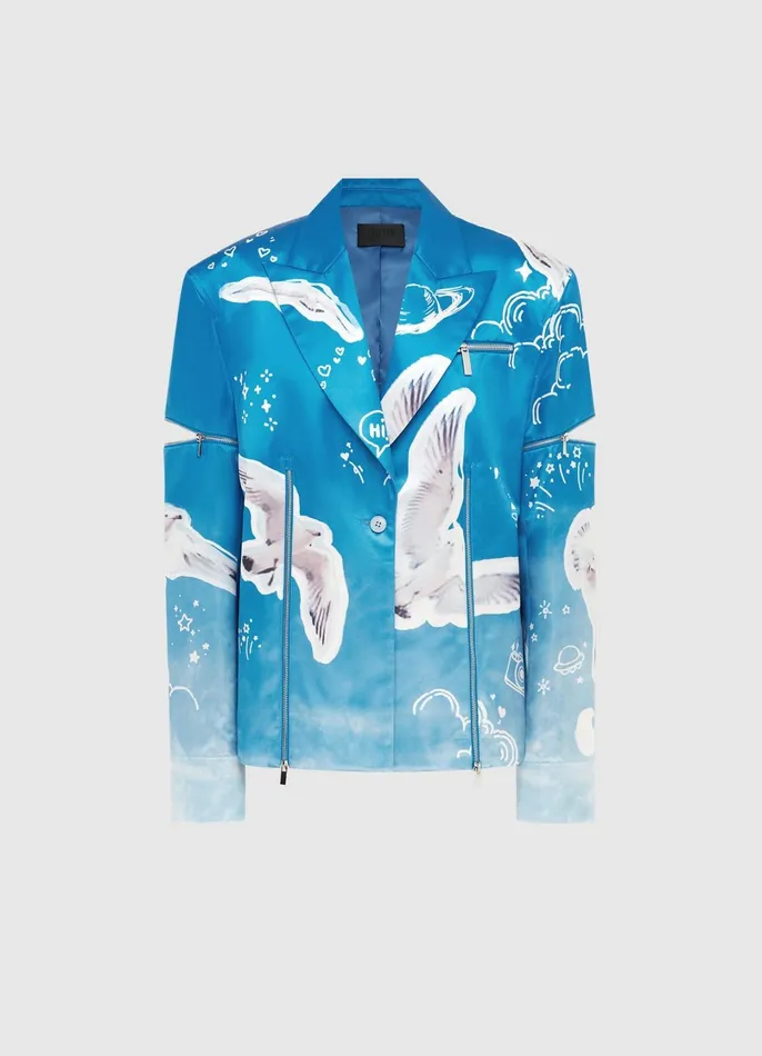 Coats and Jackets Women LEO LIN Brielle Blazer 8211 Aerial Print