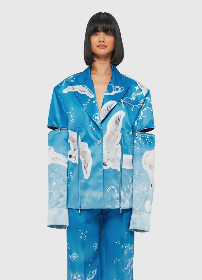 Coats and Jackets Women LEO LIN Brielle Blazer 8211 Aerial Print