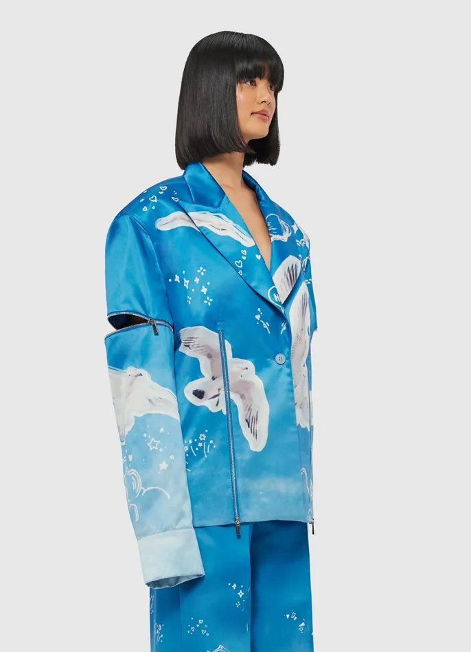 Coats and Jackets Women LEO LIN Brielle Blazer 8211 Aerial Print