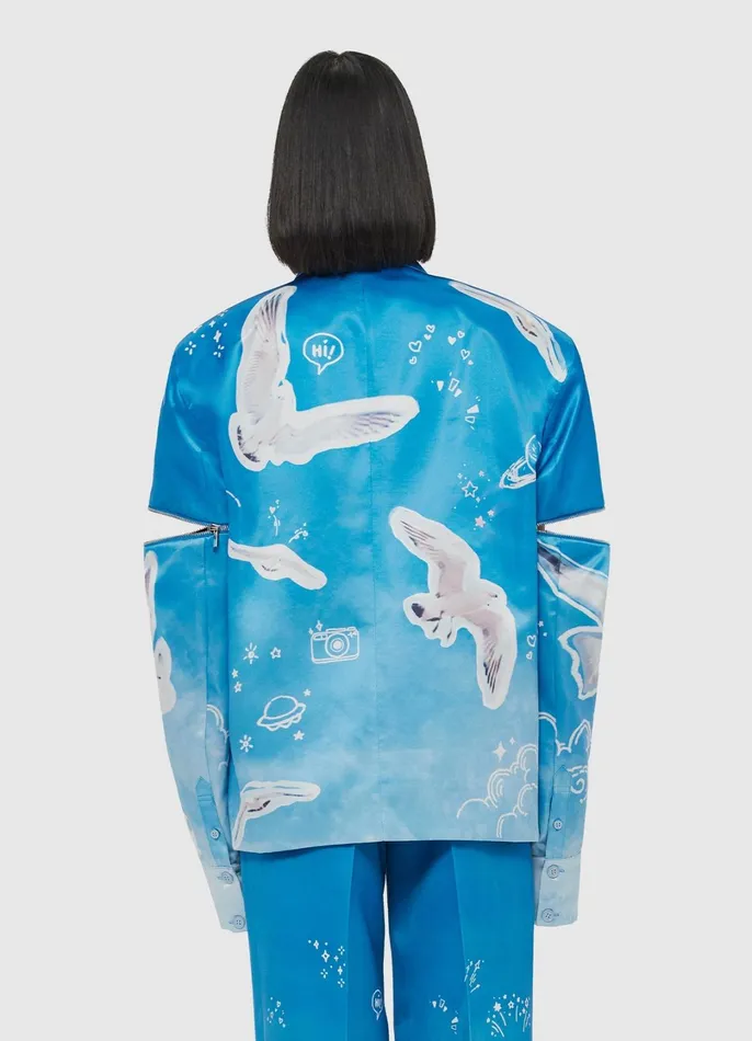 Coats and Jackets Women LEO LIN Brielle Blazer 8211 Aerial Print