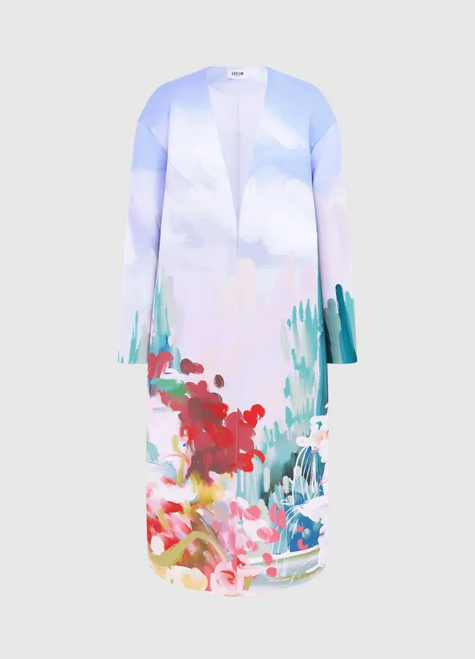 Coats and Jackets Women LEO LIN Zina Cocoon Coat 8211 Jardin Print