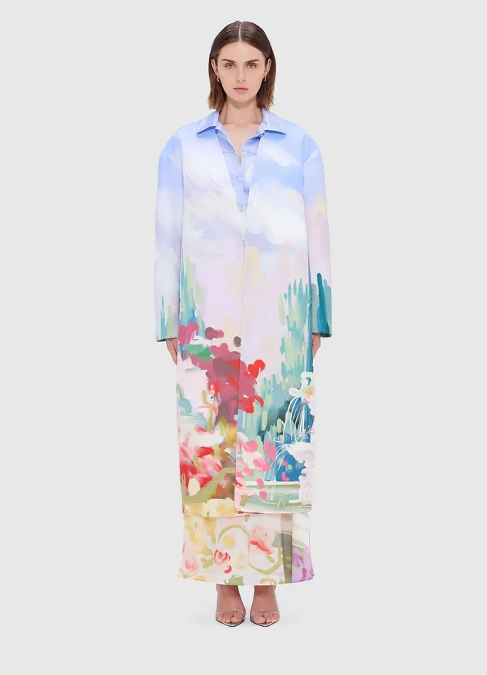 Coats and Jackets Women LEO LIN Zina Cocoon Coat 8211 Jardin Print