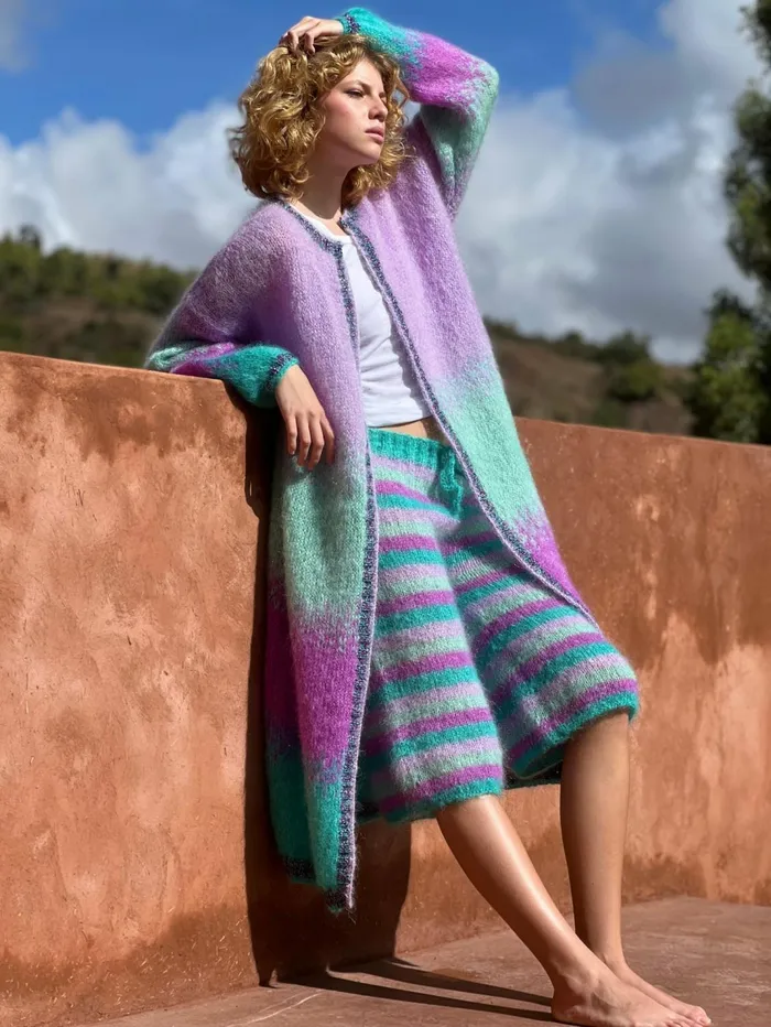 Coats Women Rose Carmine COAT TIEandDYE SIRENE