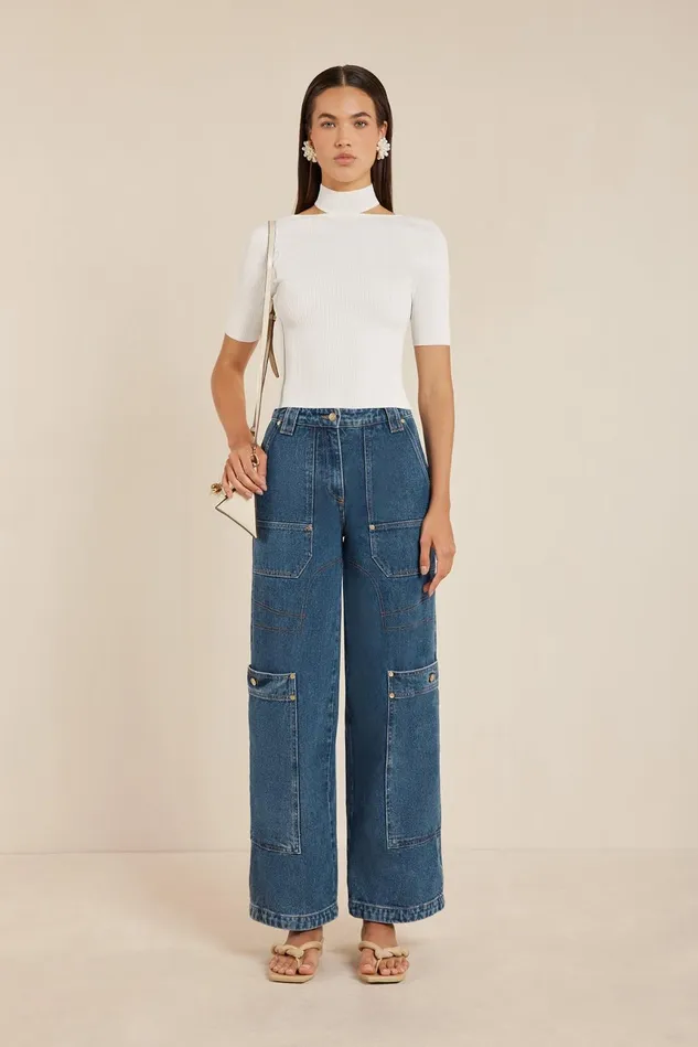 Cult Gaia Brianna Knit Top Off White Women Knits Cult Gaia Brianna Knit Top Off White Women Knits