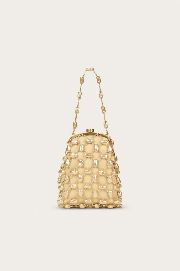 Cult Gaia Brielle Wristlet Champagne Pearl Women Mini Bags