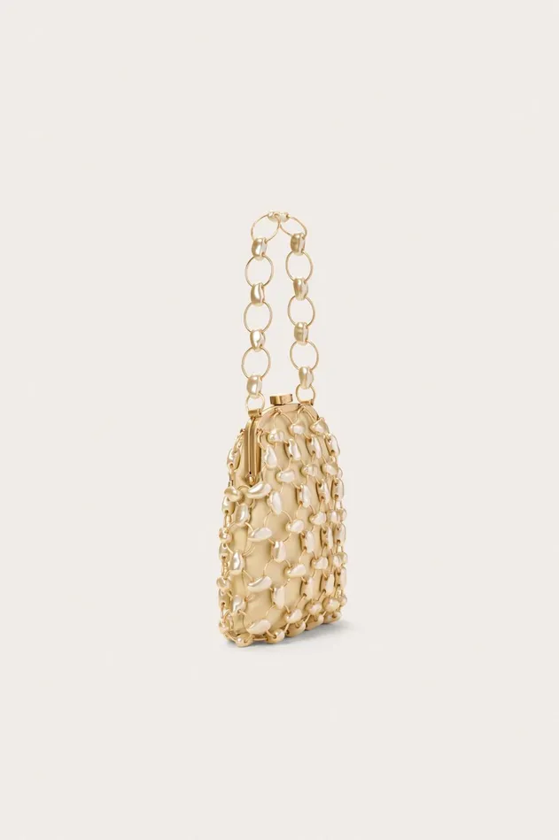 Cult Gaia Brielle Wristlet Champagne Pearl Women Mini Bags