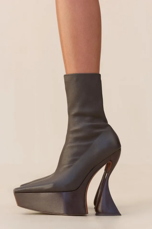 Cult Gaia Kamari Platform Boot Espresso Women Boots