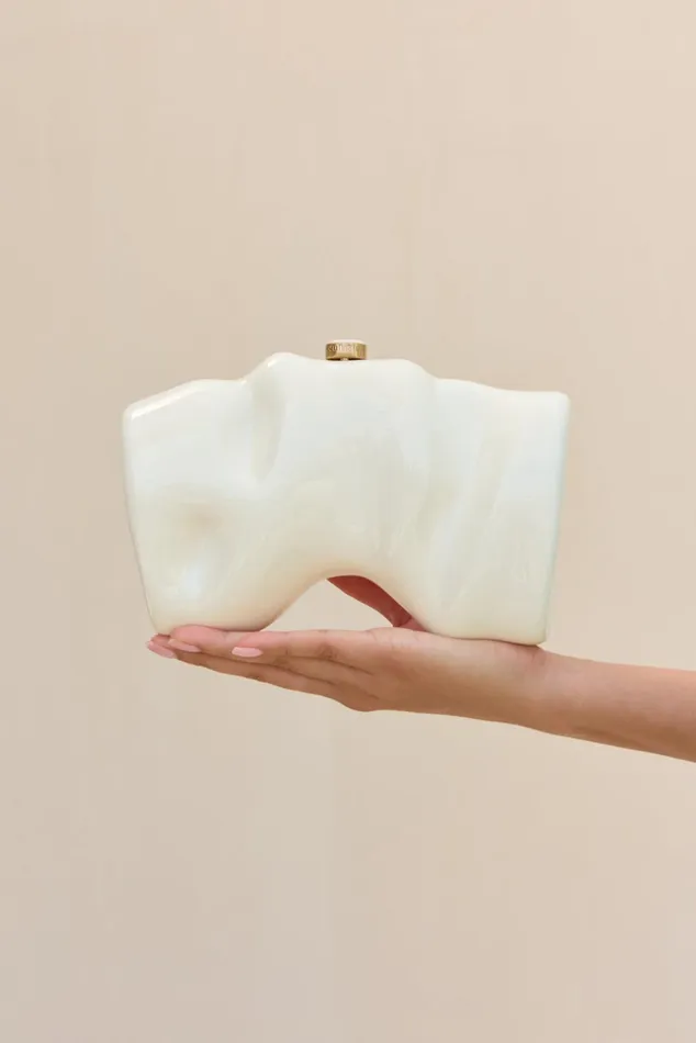 Cult Gaia Scrunch Clutch White Women Clutches