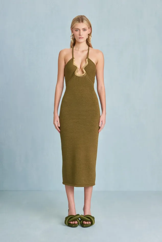 Cult Gaia Valma Knit Dress Serpent Women Dresses
