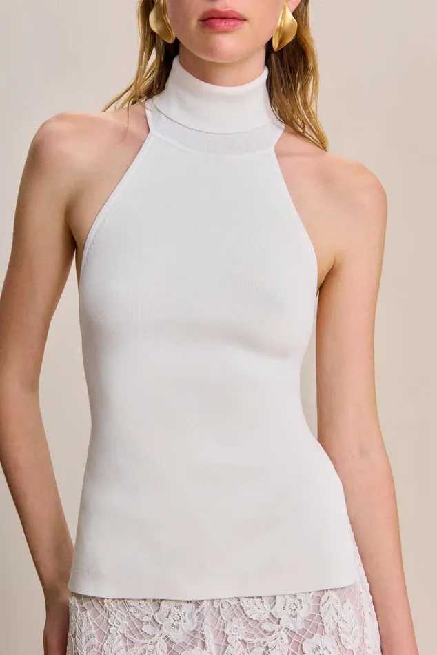 Cult Gaia Wake Knit Top Off White Women Knits