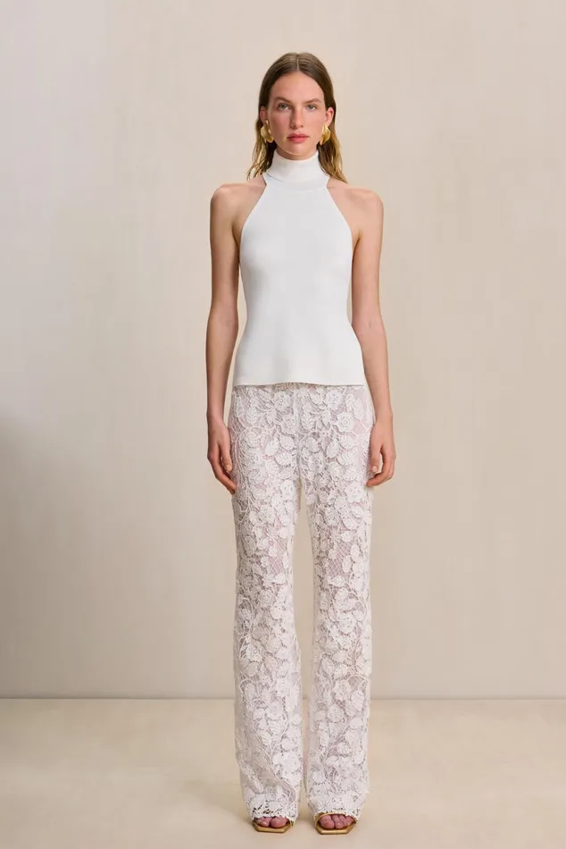 Cult Gaia Wake Knit Top Off White Women Knits