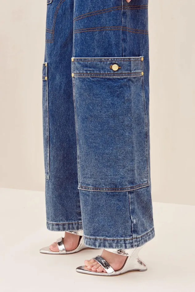 Cult Gaia Wynn Pant Indigo Women Bottoms Cult Gaia Wynn Pant Indigo Women Bottoms