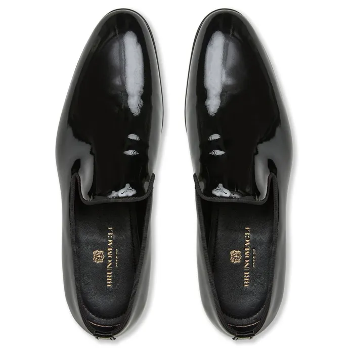 Danilo ALine Patent Leather Smoking SlipperBlack Men Bruno Magli Dress Shoes