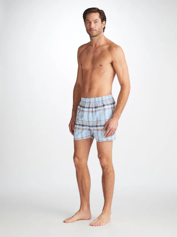 Derek Rose Classic Fit Boxers Barker 38 Cotton Blue Men Classic Fit Boxer Shorts