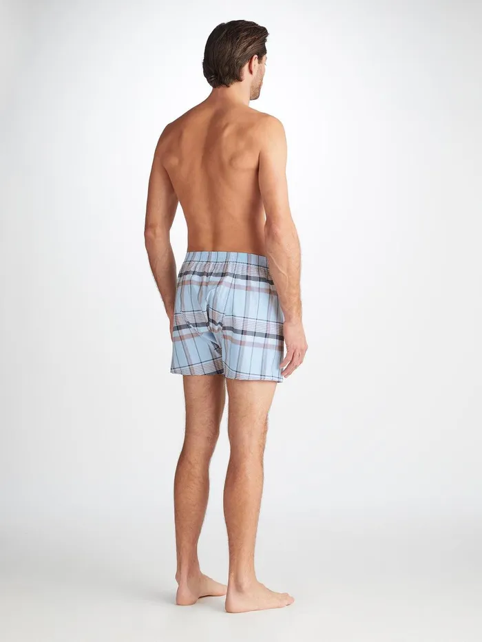 Derek Rose Classic Fit Boxers Barker 38 Cotton Blue Men Classic Fit Boxer Shorts