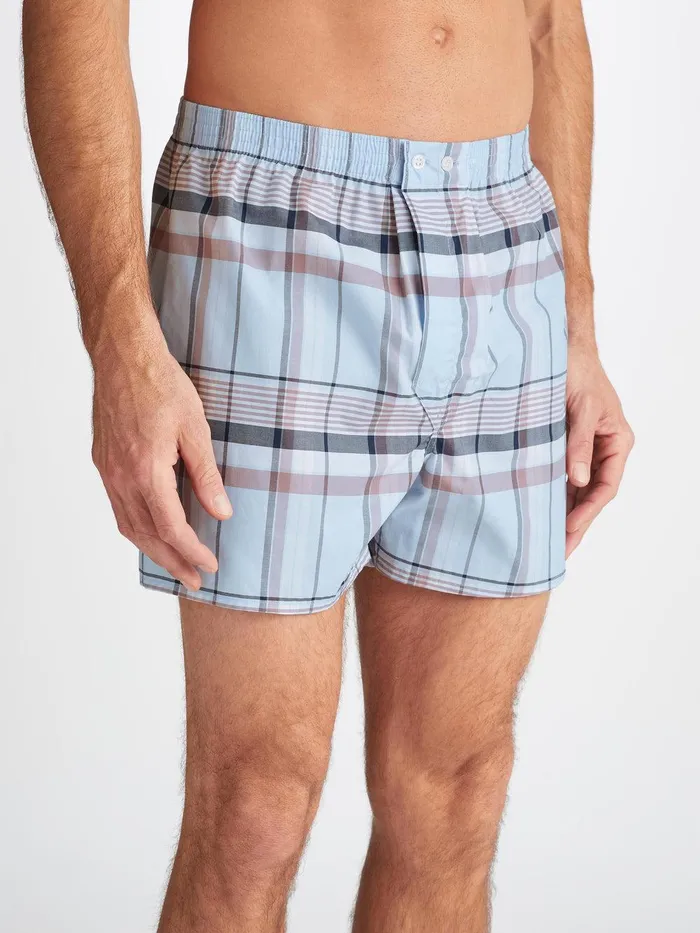 Derek Rose Classic Fit Boxers Barker 38 Cotton Blue Men Classic Fit Boxer Shorts