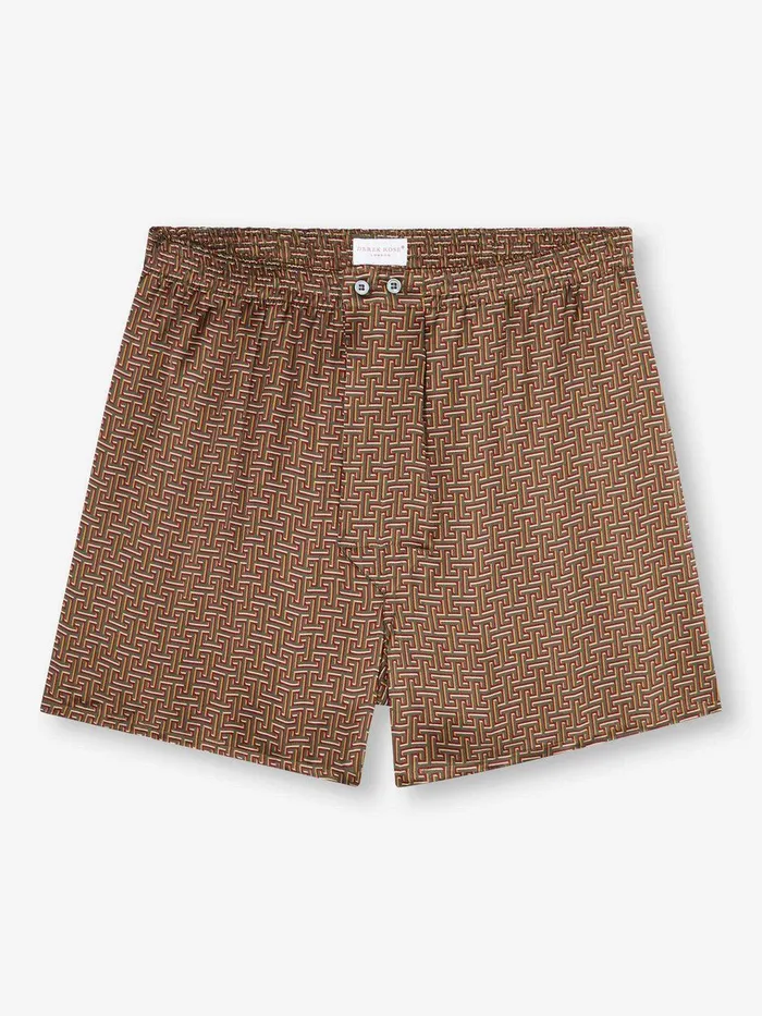 Derek Rose Classic Fit Boxers Brindisi 109 Silk Satin Green Men Classic Fit Boxer Shorts