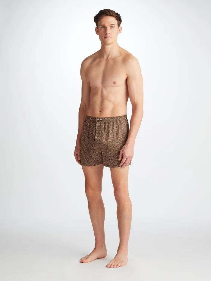 Derek Rose Classic Fit Boxers Brindisi 109 Silk Satin Green Men Classic Fit Boxer Shorts