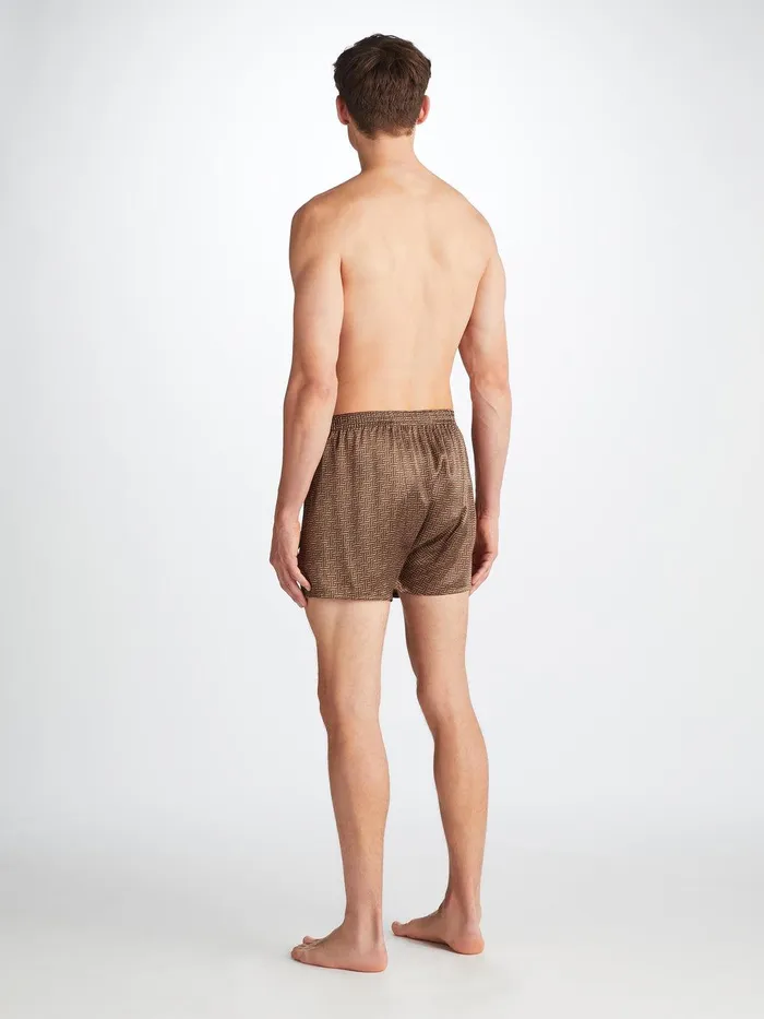 Derek Rose Classic Fit Boxers Brindisi 109 Silk Satin Green Men Classic Fit Boxer Shorts