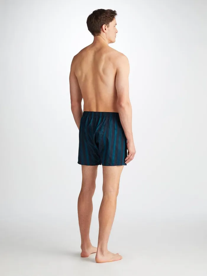 Derek Rose Classic Fit Boxers Royal 222 Cotton Navy Men Classic Fit Boxer Shorts