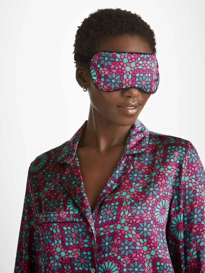 Derek Rose Eye Mask Brindisi 98 Silk Satin Pink MenWomen Eye Masks