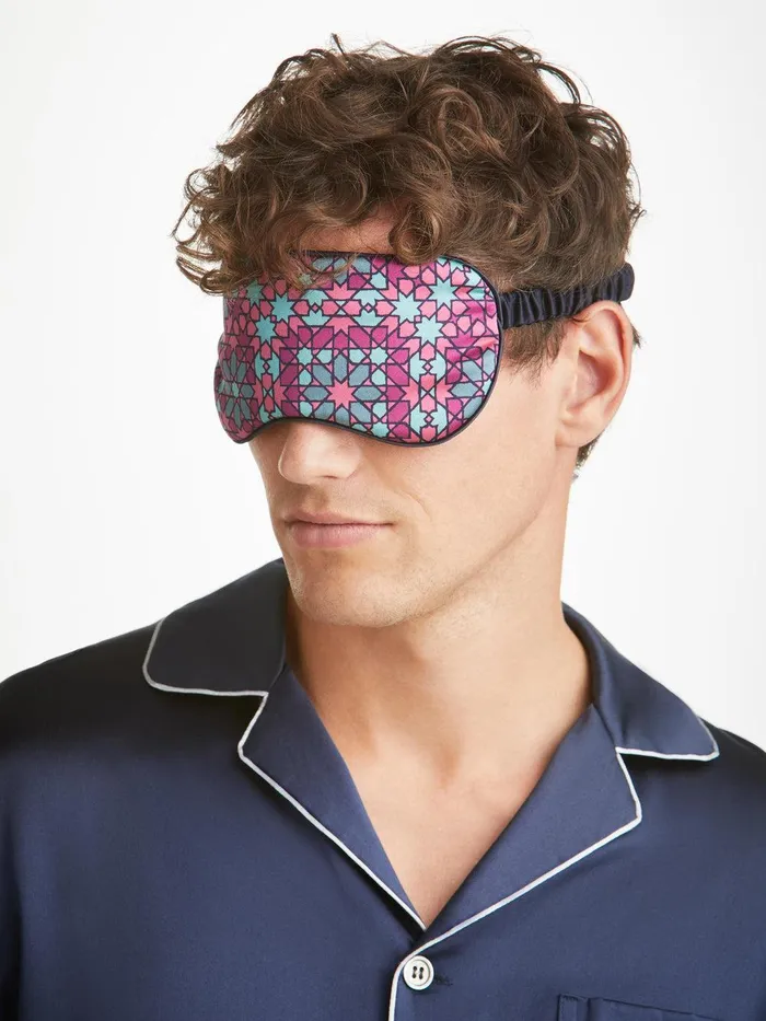 Derek Rose Eye Mask Brindisi 98 Silk Satin Pink MenWomen Eye Masks